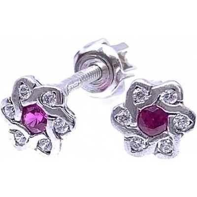 Jan Kos jewellery zlaté náušnice s červeným kamenem 31508639