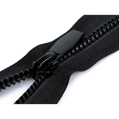 Stoklasa Kostěný zip No 5 délka 80 cm kulaté zoubky, s ozdobným jezdcem 322 černá