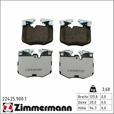 Sada brzdových platničiek kotúčovej brzdy ZIMMERMANN rd:z 22425.900.1