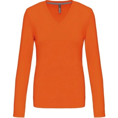 Kariban Vintage V-NECK K382 dámské tričko s dlouhým rukávem orange