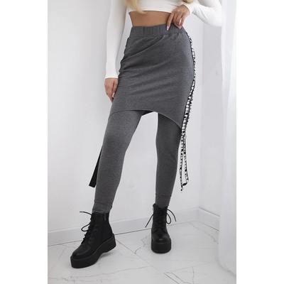 Kesi pants suit with graphite selfie inscription sivá