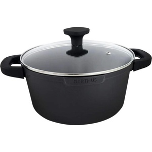 Nerthus 28 см (6, 7 л) индукционна тенджера със стъклен капак Nerthus