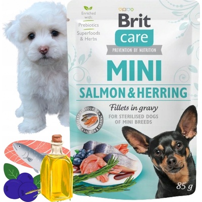 Brit Care Mini Salmon & Herring fillets in gravy 85 g