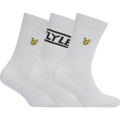 Lyle and Scott Чорапи Lyle and Scott 3-Pack Logo Socks - White
