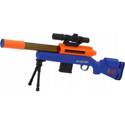 LeanToys Детска играчкa Lean Toys - Пушка с меки топки, стойка и оптика, 70 cm (17636)