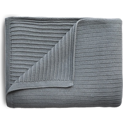 Mushie pletená dětská deka z organické bavlny proužkovaná Gray