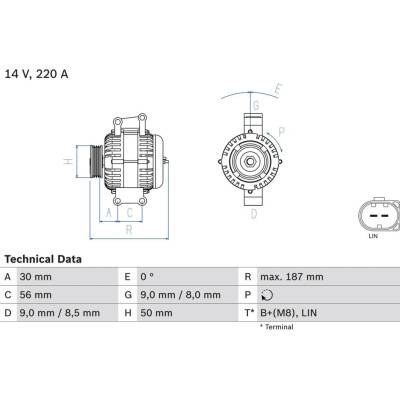 Alternátor BOSCH 0 986 047 800 (0986047800)