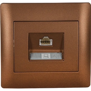 ELMARK Rhyme КОМПЮТЪРЕН КОНТАКТ rj45 (cat6e) КАФЕ МЕТАЛИК (112866e)