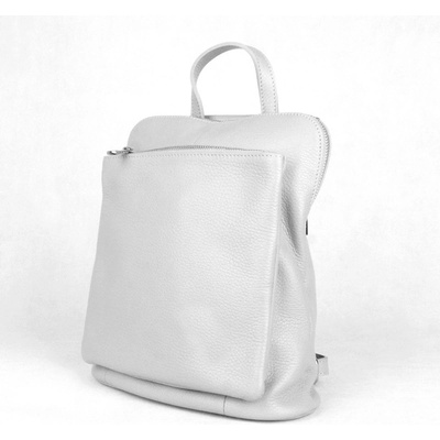 Šedý malý/střední kožený batoh/crossbody kabelka no. 210