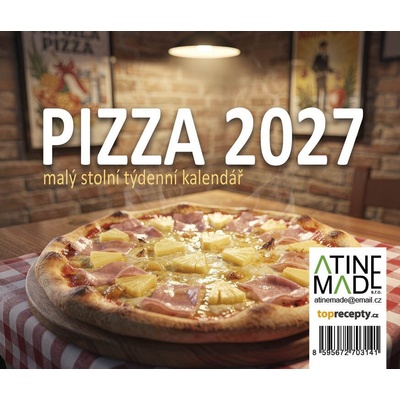 Pizza, malý stolní, týdenní, 13 x 15 cm 2027