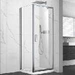Fluminia Квадратна душ кабина Mediterraneo Anda с въртяща се врата 80x80 см хром (P19RE01 80x80x200)