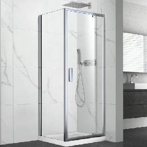 Fluminia Квадратна душ кабина Mediterraneo Anda с въртяща се врата 80x80 см хром (P19RE01 80x80x200)