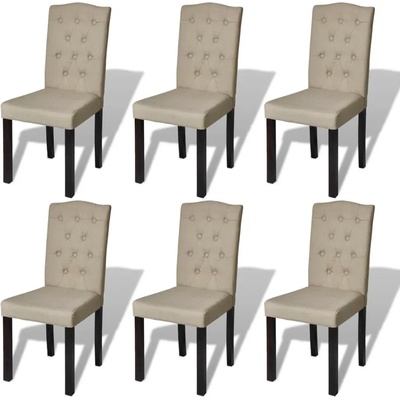 vidaXL Трапезни столове, 6 бр, камел, текстил (160790)