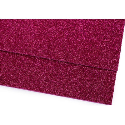 Pěnová guma Moosgummi s glitry 20x30 cm, střední, 21 růžová tmavá