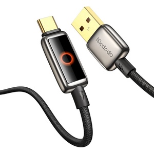Mcdodo Кабел за данни - Mcdodo (CA-6650) - с дишаща LED светлина, USB-C → USB-A, Auto Power Off, 6A, 1.2m - Черен