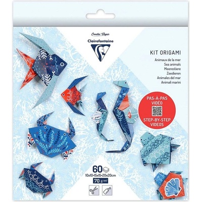Clairefontaine Papíry na origami 10x10cm 15x15cm a 20x20cm 60ks život v moři