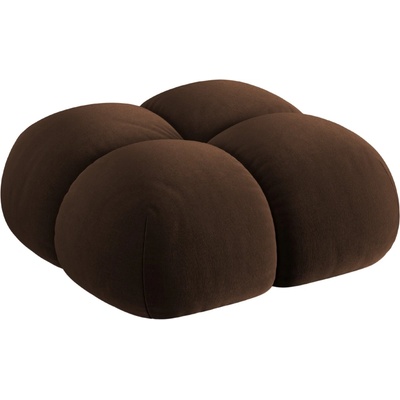 Cosmopolitan Design Hnědá sametová podnožka Loretto 90 x 90 cm