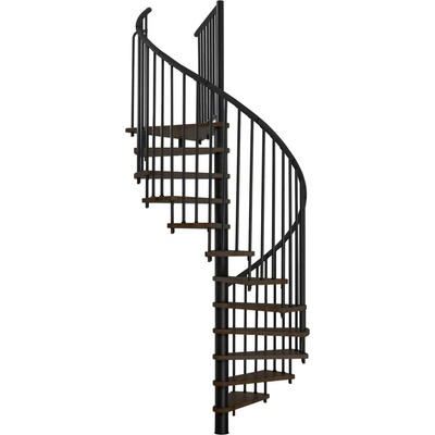 Minka STAIRS Kombinované točité schodisko Spiral Effect orech/čierna pr. 160 cm