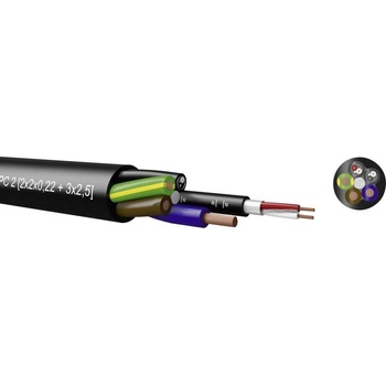 Kabeltronik 720030000-1 kombinovaný kabel 1 x 2 x 0.22 mm² + 2 x 1 mm² černá