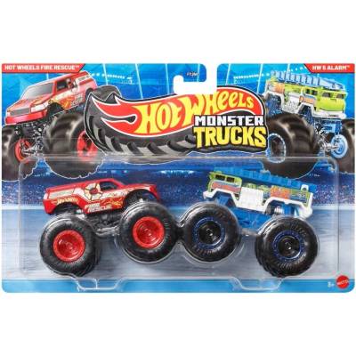 Mattel Hot Wheels Monster Trucks Demolition Doubles Fire Rescue vs 5 Alarm