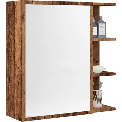 vidaXL Огледален шкаф за баня от старо дърво 62, 5x20, 5x64 cm (856177)