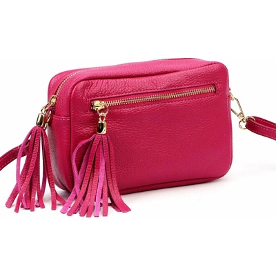 Luka dámska kožená crossbody kabelka fuksia 20-030