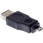 DeTech Преходник No brand, USB AF към Micro USB 5P M, Черен - 17136