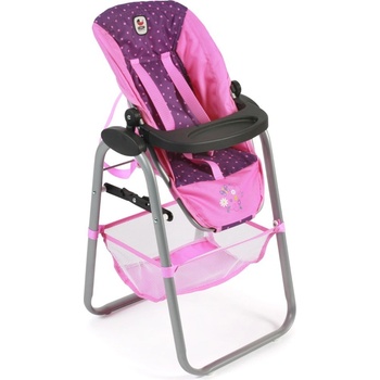 Bayer Chic Jídelní židlička pro panenku Dots purple pink