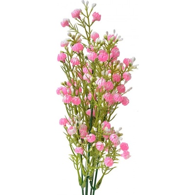 Umělá květina – dekorativní větvičky s růžovými květy – 33 cm