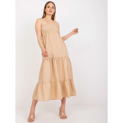 Maxi šaty s volánom RO-SK-ELB-4004.10P beige