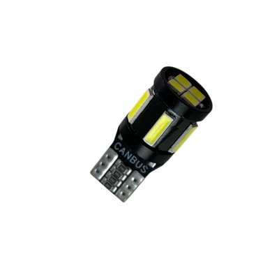 Лед крушка тип Т10 с 5 SMD 7020 + 4 SMD отпред 3030 Canbus - 5000К (T10L7020)