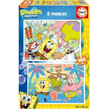 Image 1 of Educa Детски пъзел Educa от 2 х 100 части - Спонджбоб (EDU19389)