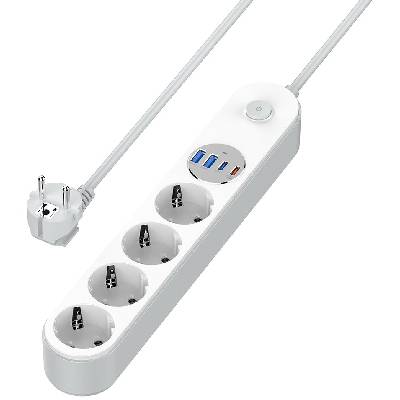 COLORWAY COLORWAY Prodlužovací napájecí přívod/ 4x Schuko/ 2x USB-C 20W/ 2x USB-A/ kabel 2m