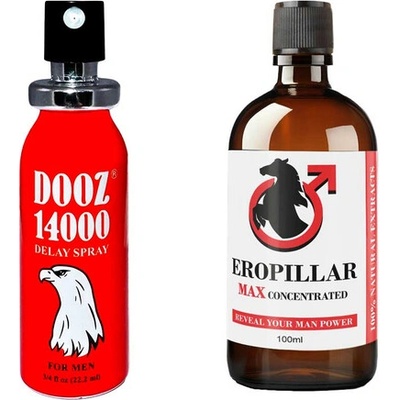 Промо! ! ! DOOZ 14000 спрей за задържане + EROPILLAR MAX Concentrated комплексен ефект за мъжко здраве