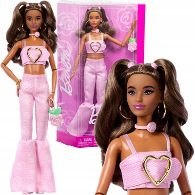 Barbie Deluxe Style Růžový denim Panenka Top, zvonové kalhoty Hračka 4+ JJN71 – Zboží Dáma