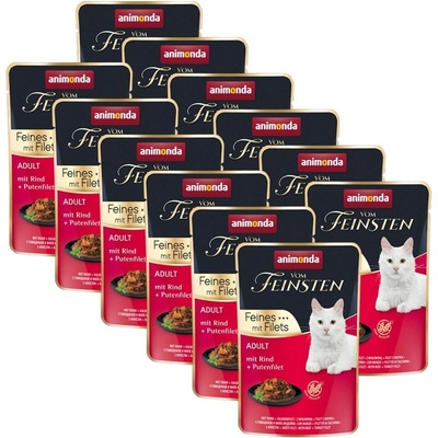 Animonda Vom Feinsten Cat Adult - говеждо и пуйка филе 12 x 85 г