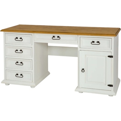 Nábytek z lesa NZL-PS702 Bílý psací stůl masiv Provence 150 x 78 x 60 cm