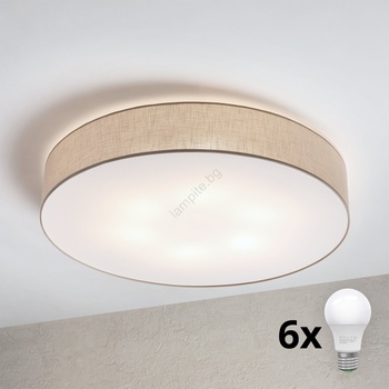 Brilagi - LED таванно осветително тяло SIRIJA 6xE27/60W/230V Ø 80 см бежово (BG2739)