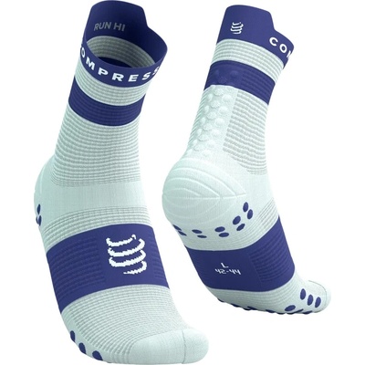 Compressport Pro Racing Socks V4.0 Run High Biela tmavo modrá