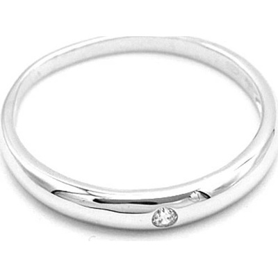 B&B Goldinvestic Zlatý prsten jemný se zirkonem bílé zlato N2779