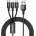 Baseus Кабел Baseus Rapid 3-in-1 USB Cable (CAMLT-SU01), от USB-A(м) към USB-C/Lightning/microUSB(м), 1.2m, 15W, черен (CAMLT-SU01 / 50940)