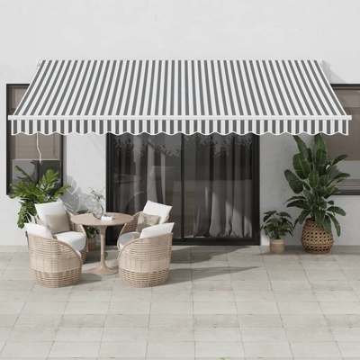 vidaXL Zatahovací markýza antracitová a bílá 4,5 x 3 m textil a hliník