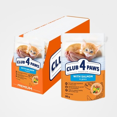 Club 4 Paws Premium Kitten s lososem v omáčce 80 g