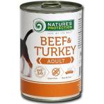 AKVATERA Nature's Protection DOG Adult Beef & Turkey, консерва с говеждо и пуешко месо, за пораснали кучета с чувствителна храносмилателна система, Литва - 400 гр