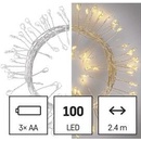 EMOS Lighting D3FW01 LED vianočná nano reťaz ježko 2,4 m 3x AA vnútorná teplá biela časovač