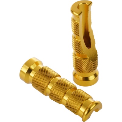 Bike It Aluminium Tapered Footrest Pegs (Pair) - Gold PEGTAPGD