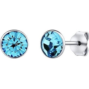 Silvego Strieborné náušnice kôstky Malia s modrými Swarovski Zirconia 6 mm ZT825046EBSW