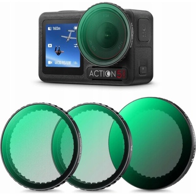 K&F Concept Sada filtrů 3v1 Pl + Nd2-32 + černý difuzér 1/4 pro DJI Osmo Action 3 4 5 Pro Sku.2360