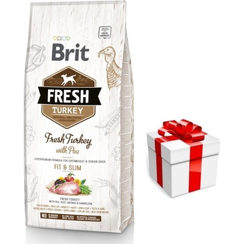 Brit Fresh Пуйка и грах за възрастни кучета Fit & Slim 12кг + безплатна изненада за кучето