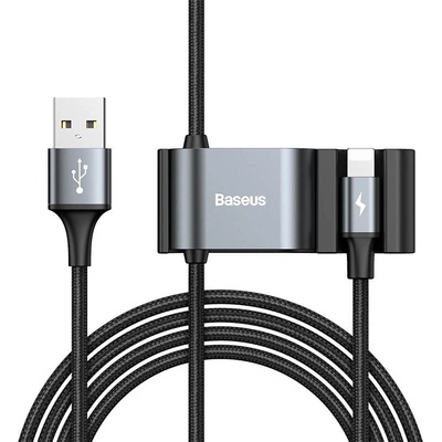 Baseus USB кабел с Lightning конектор и 2xUSB-A порта (150 см) - Baseus Special Data Cable for Backseat (Lightning + USB) (CALHZ-01) (черен) (CALHZ-01)